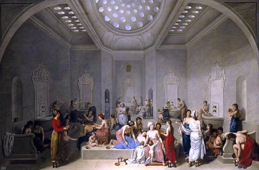 Turkish Bath (Hammam), 1785. 
Artist Le Barbier, Jean-Jacques-François
