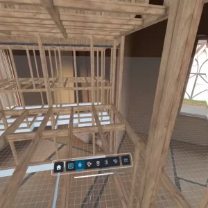 VR を既存建物に合わせる。移動させて高さを合わせる